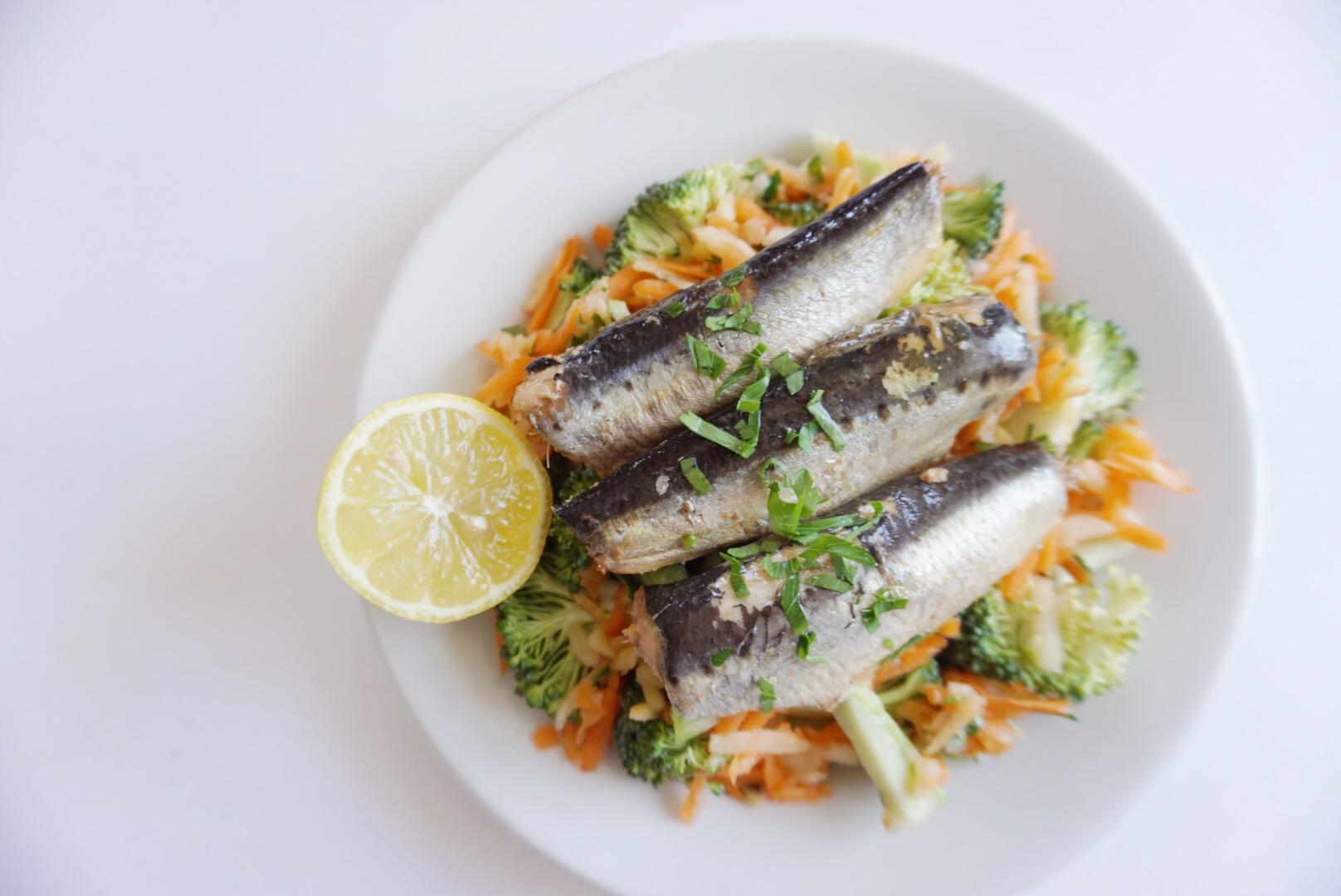 Broccoli Slaw with Sardines