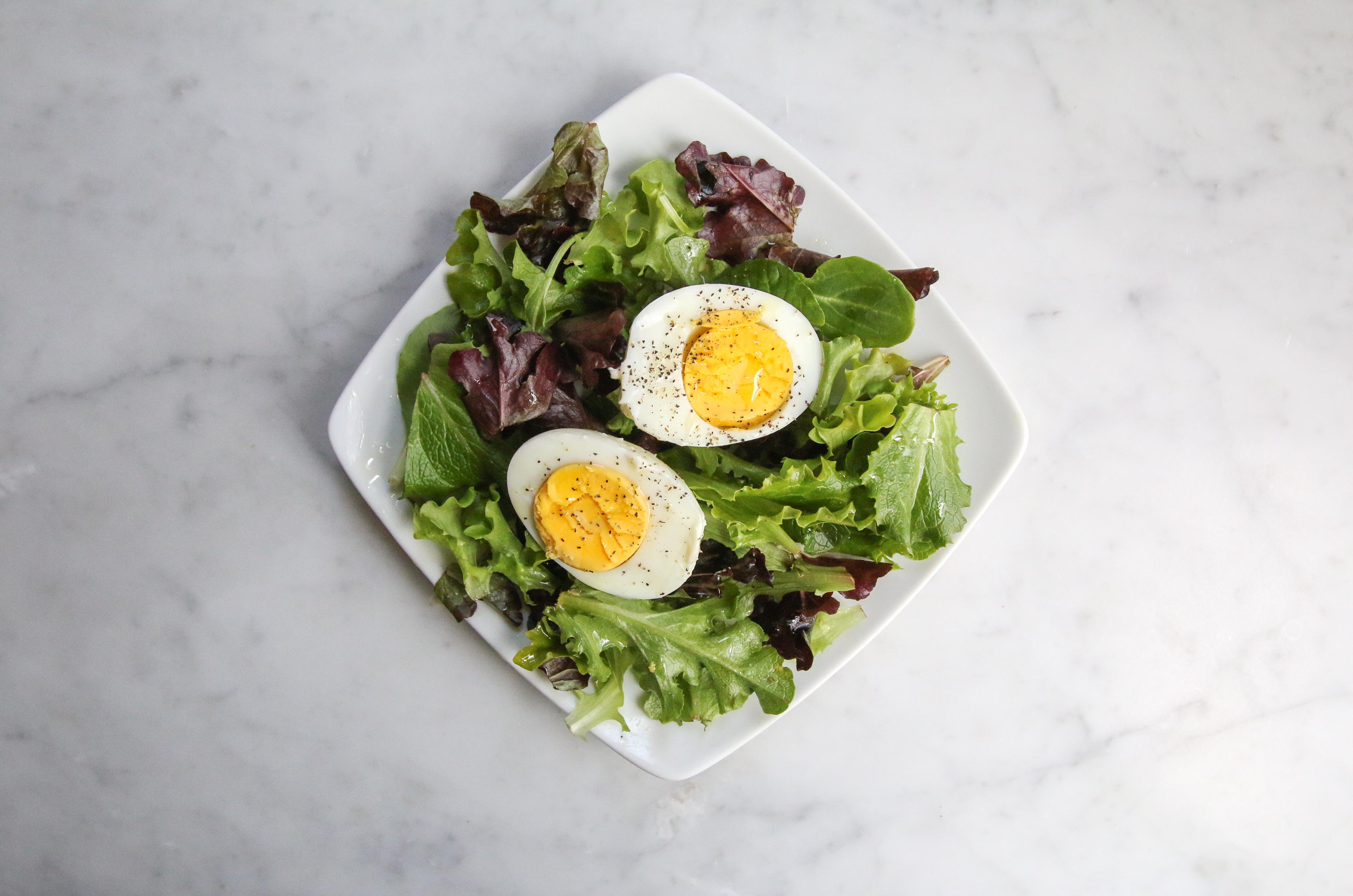 Hard Boiled Egg + Baby Greens
