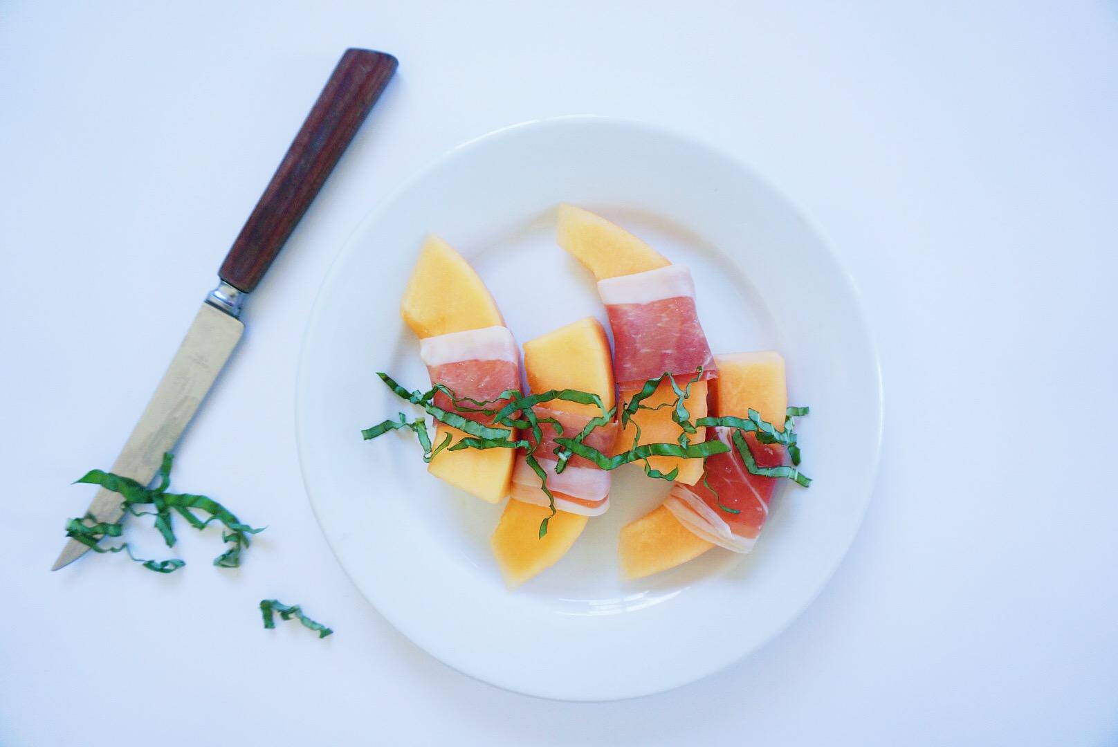 Prosciutto Wrapped Cantaloupe