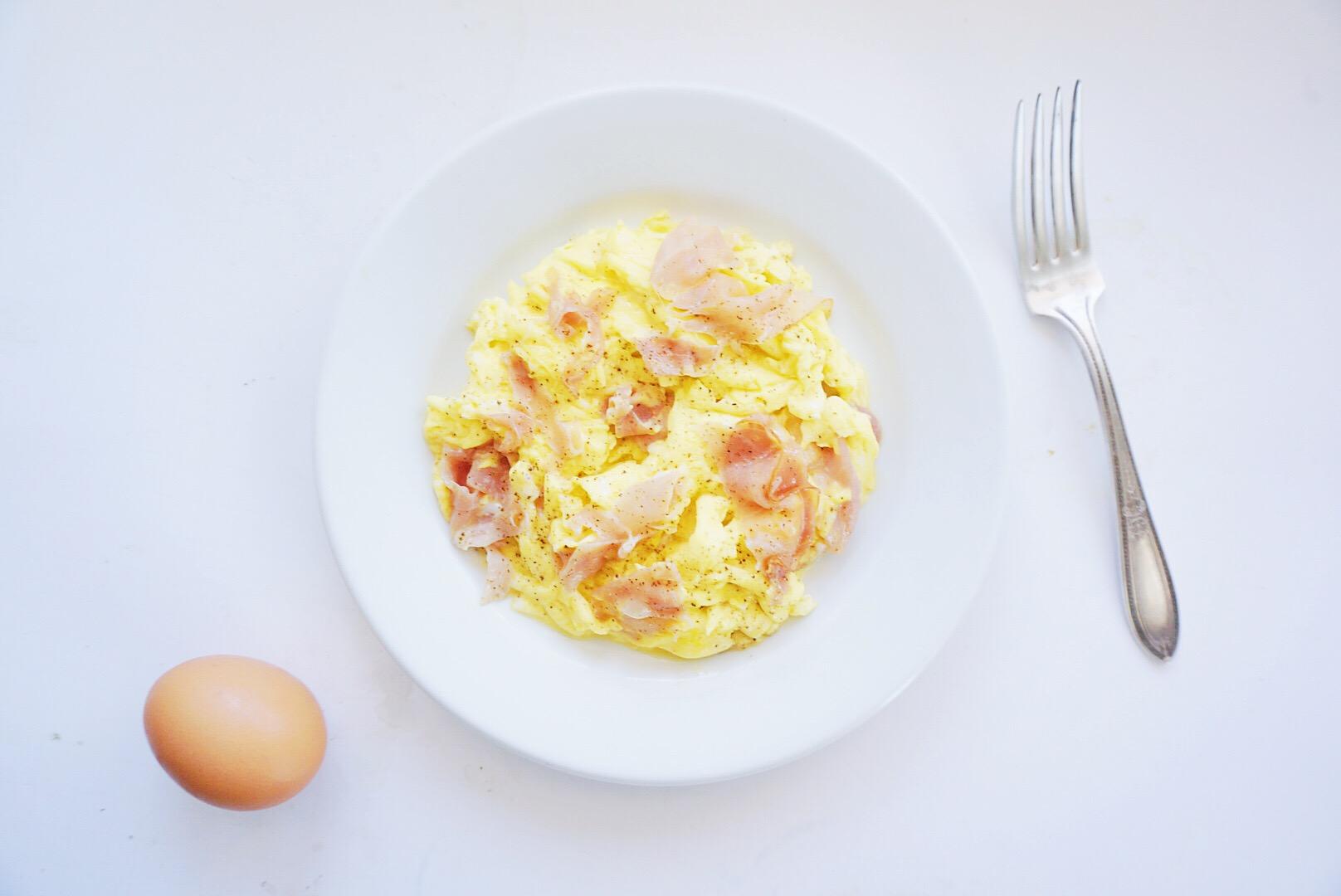 Soft Scramble with Prosciutto