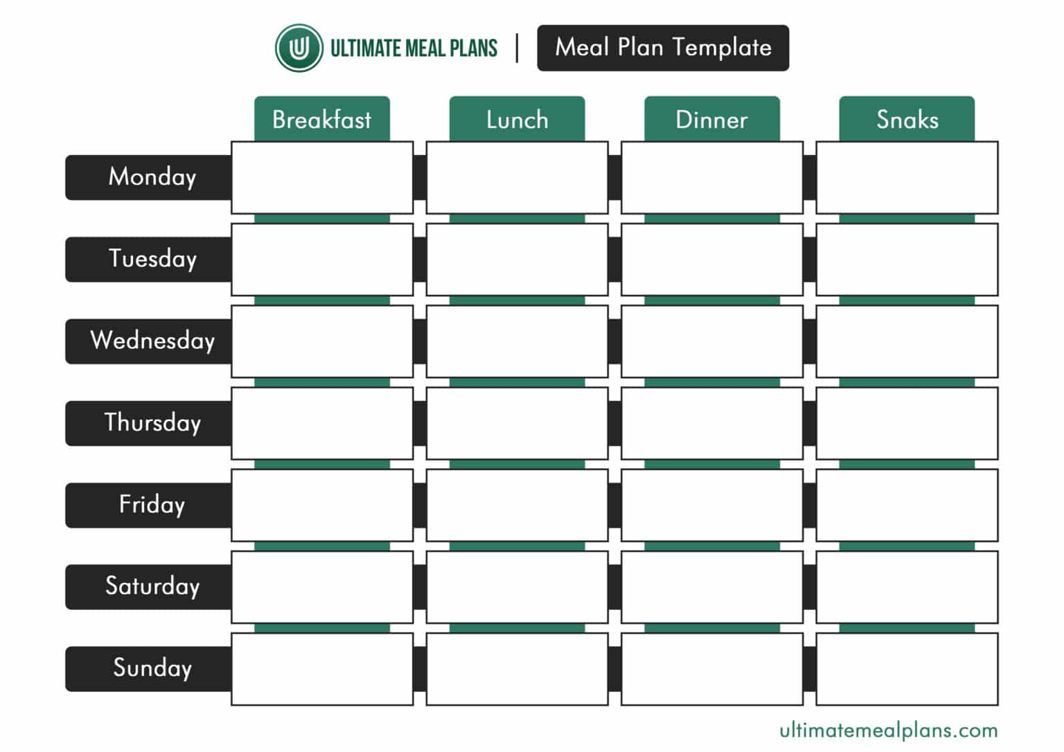 4 Free Templates for Meal Planning | Ultimate Meal Plans