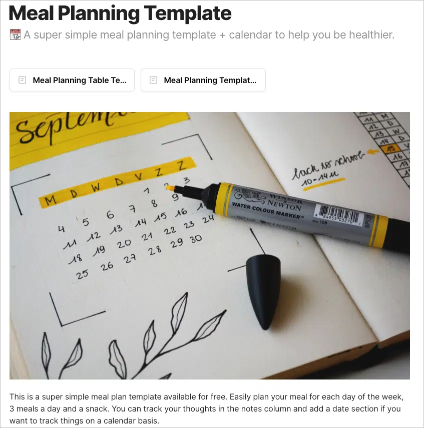 4 Free Templates for Meal Planning